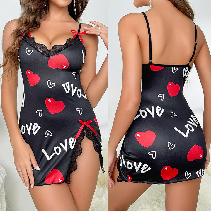 Sexy V-neck suspender nightdress
