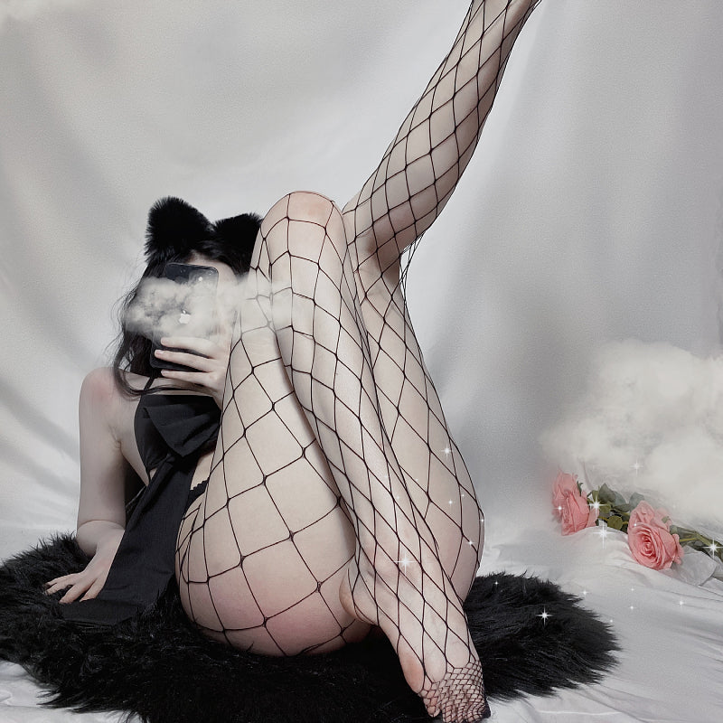 Fishnet stockings hollow see-through pantyhose