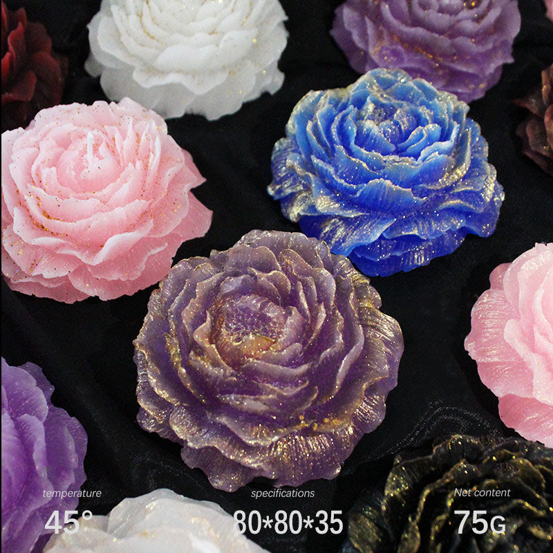 Gold powder peony low temperature candle