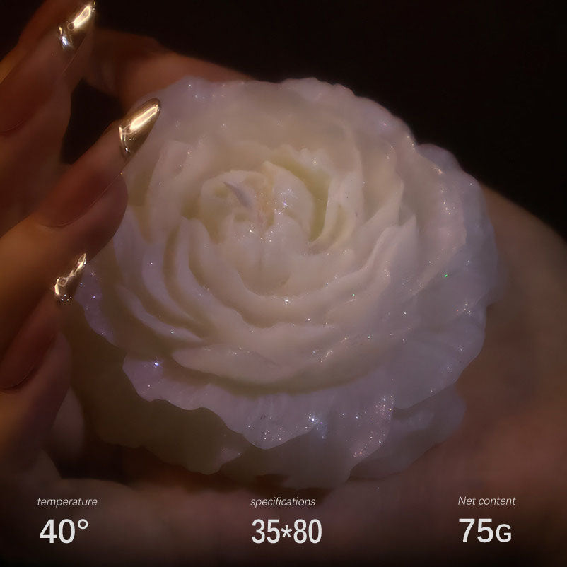 Gold powder peony low temperature candle