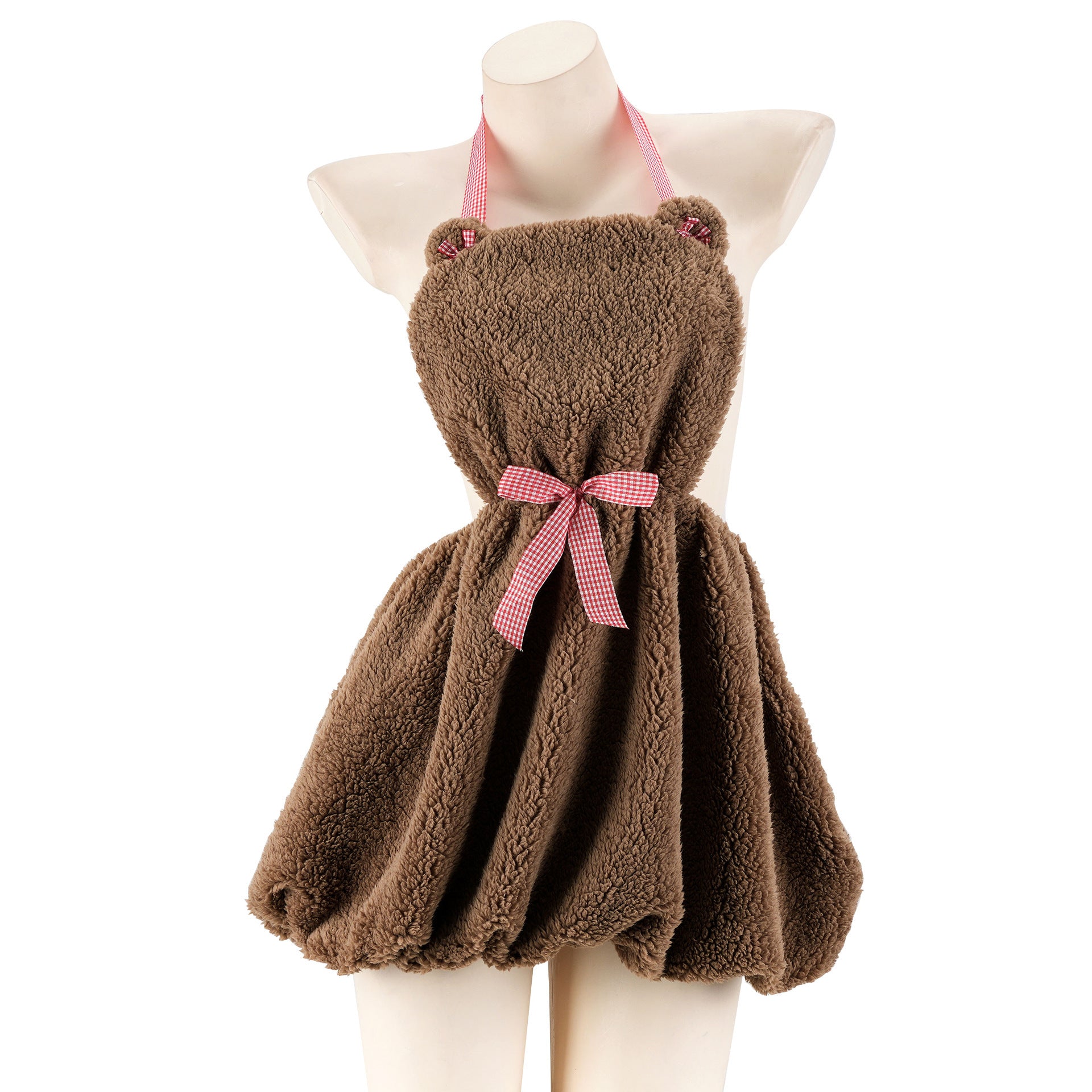 Plush backless short skirt