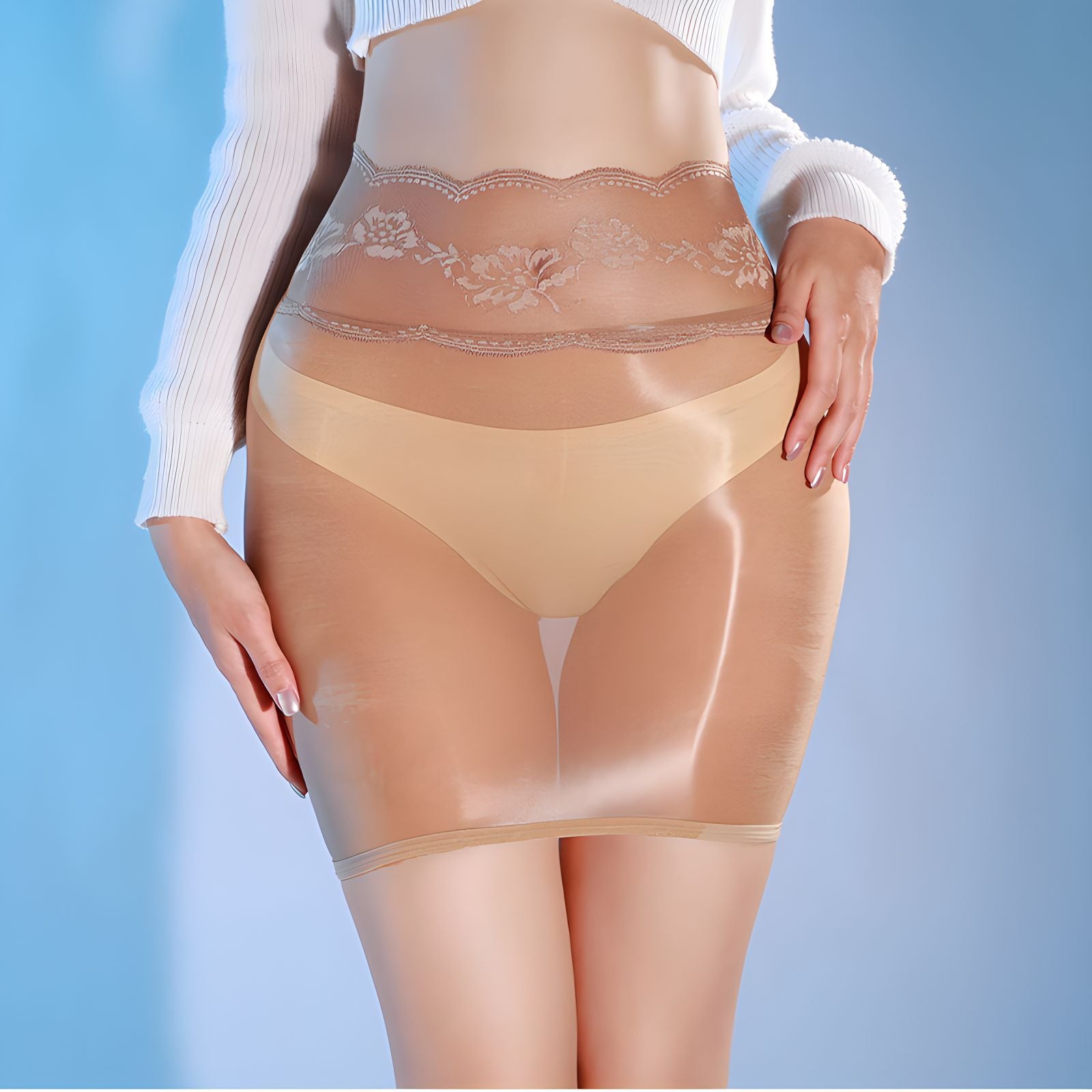 Tight and shiny hip skirt