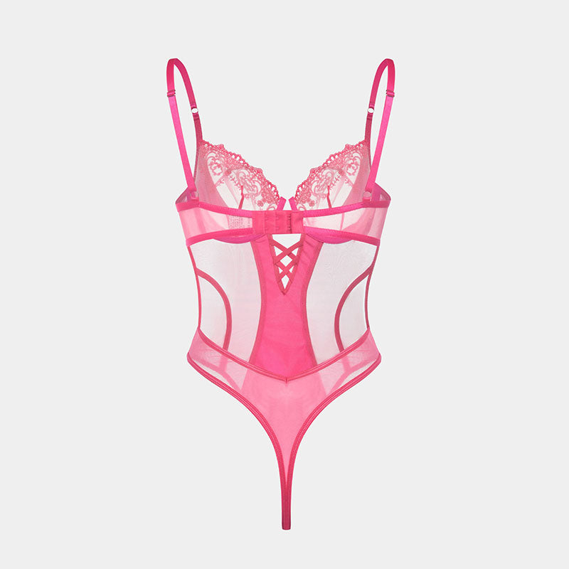 Ultra-thin sexy mesh slim-fitting bodysuit