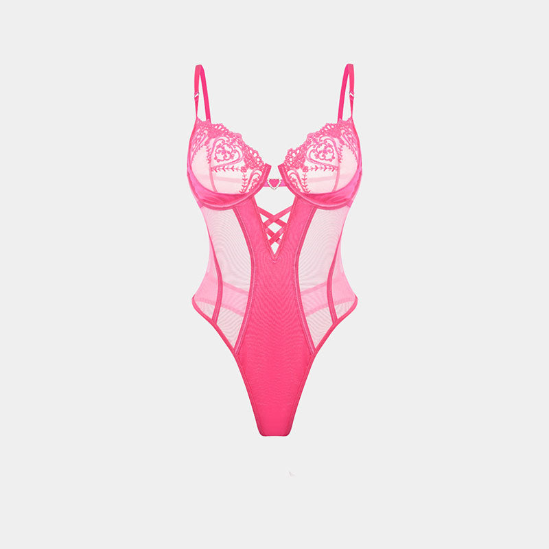 Ultra-thin sexy mesh slim-fitting bodysuit