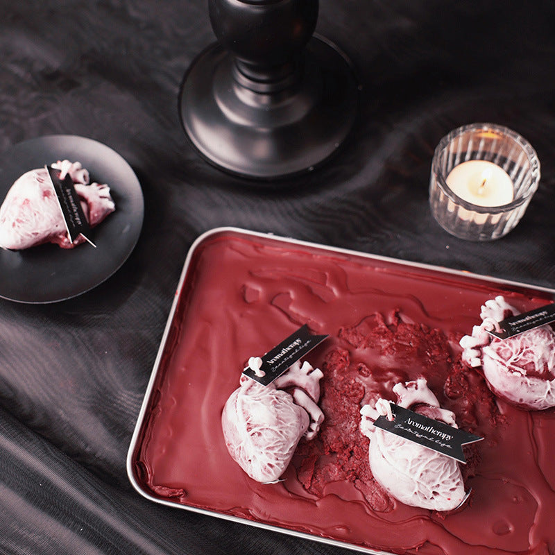 Heart-shaped low-temperature candle