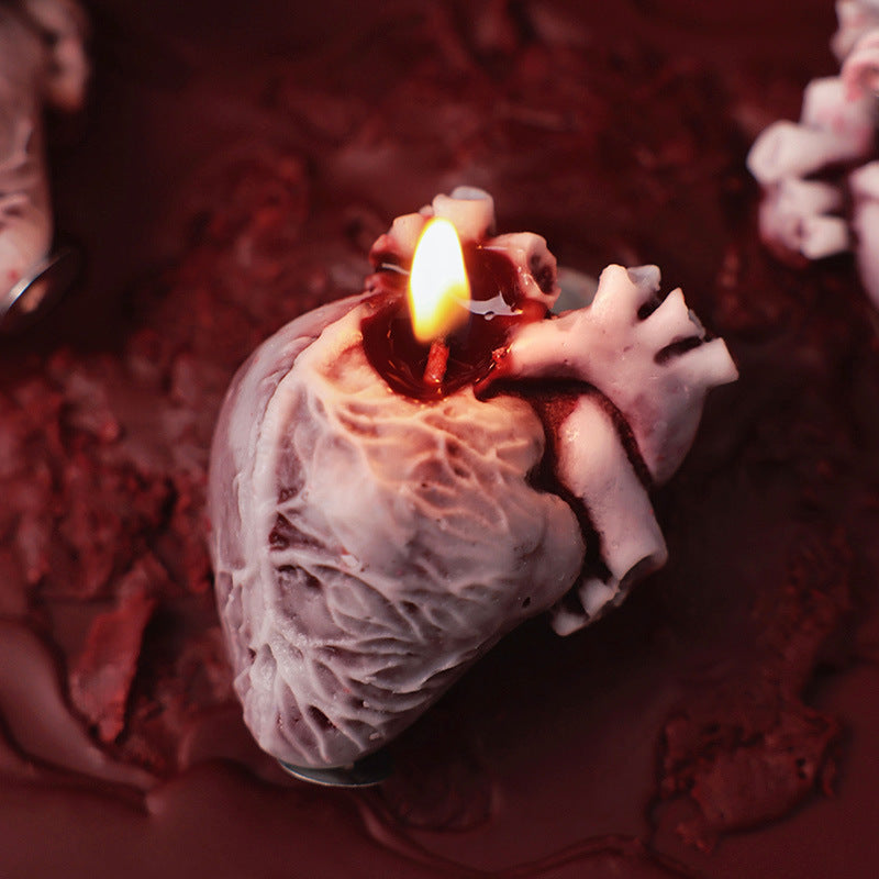 Heart-shaped low-temperature candle