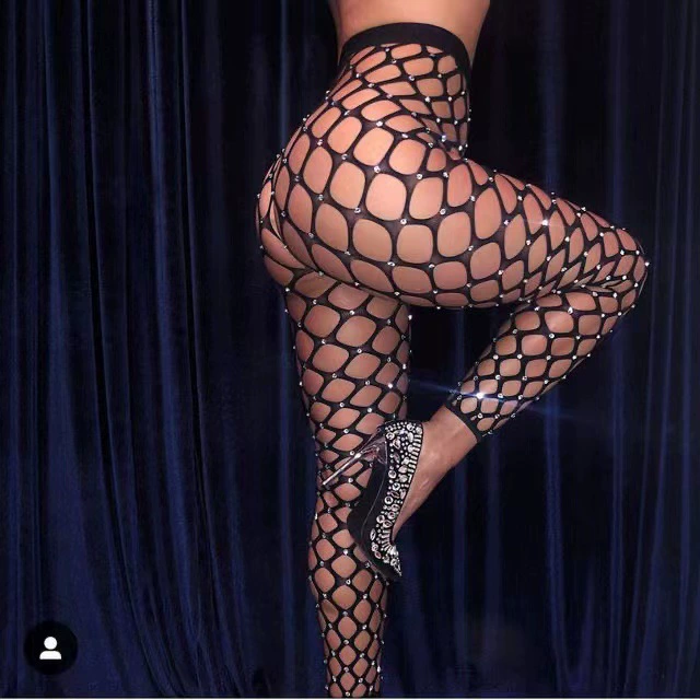 Fishnet stockings with diamonds