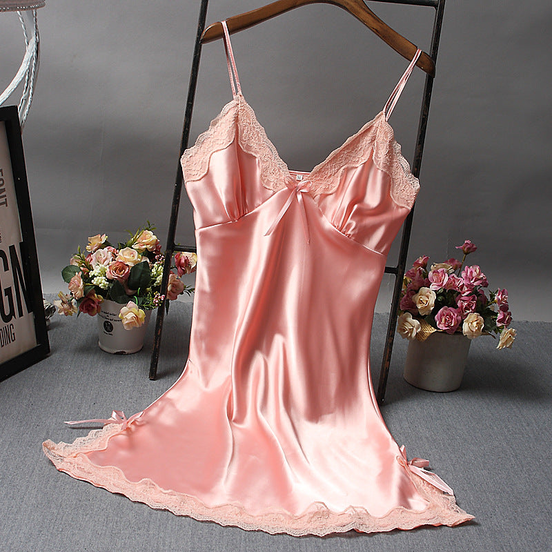 Multi-color optional lace suspender pajamas