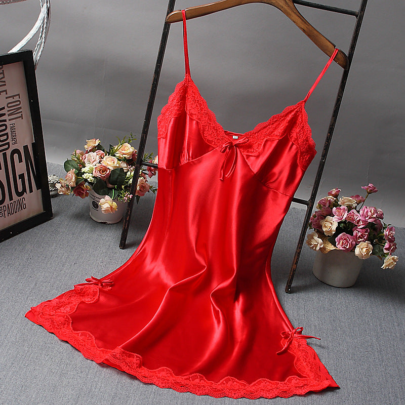 Multi-color optional lace suspender pajamas