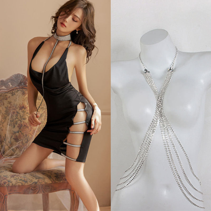 Sexy slit strappy lingerie