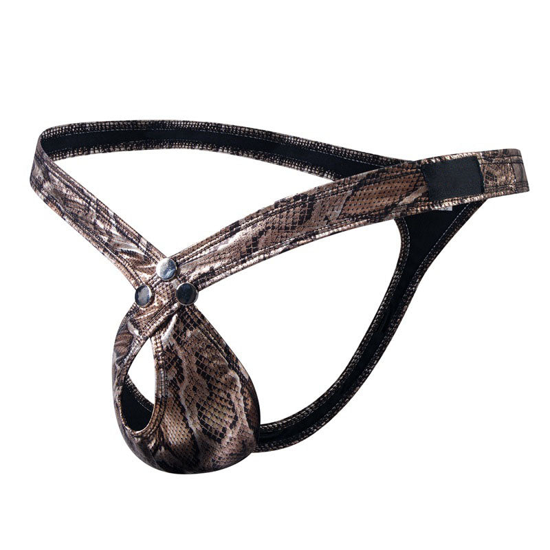 Sexy snake pattern rainbow men's thong