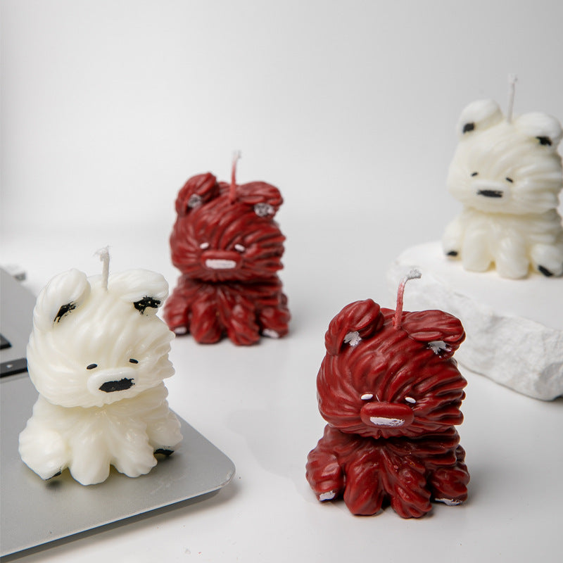 Cute puppy shaped low temperature candle