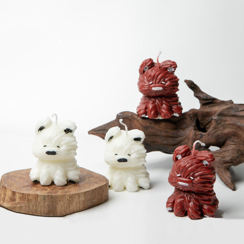 Cute puppy shaped low temperature candle