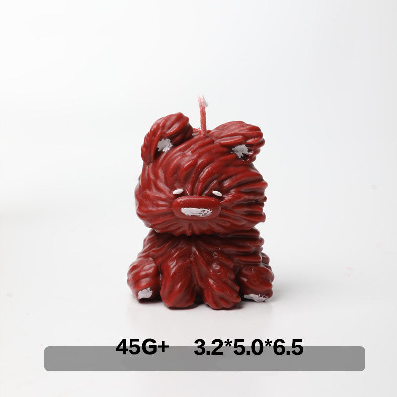 Cute puppy shaped low temperature candle