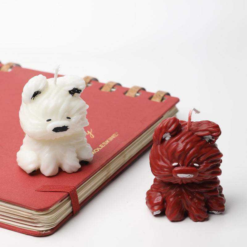 Cute puppy shaped low temperature candle