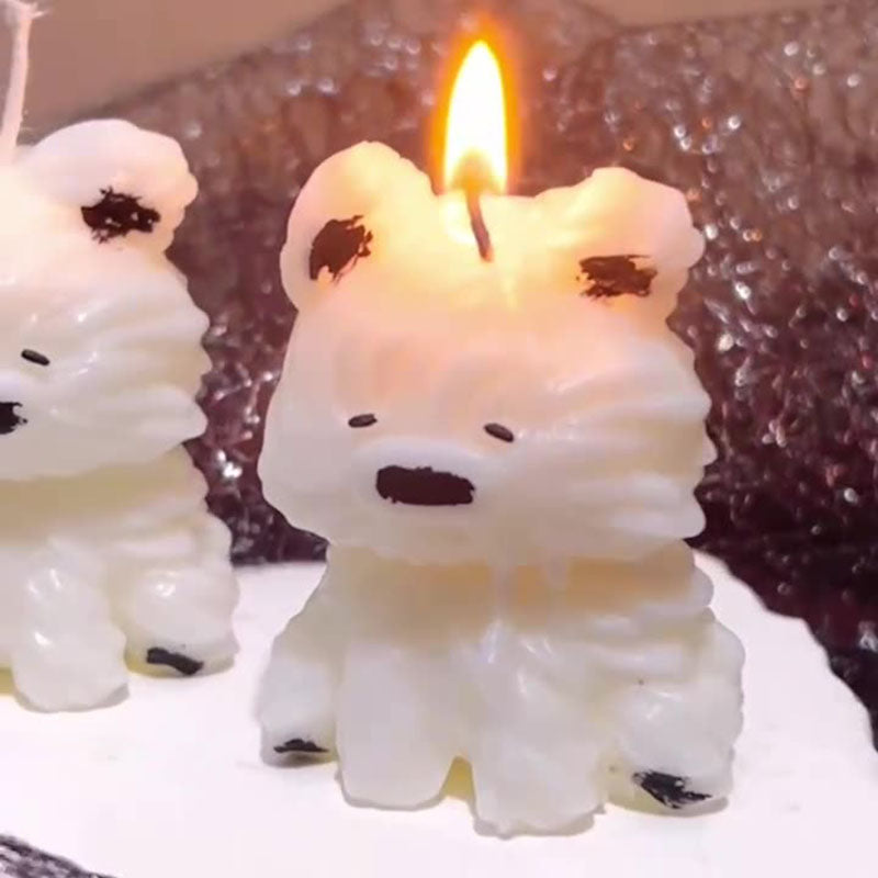 Cute puppy shaped low temperature candle