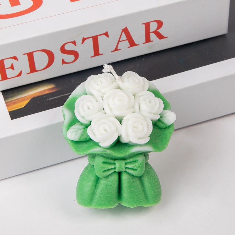 Rose bouquet low temperature candle