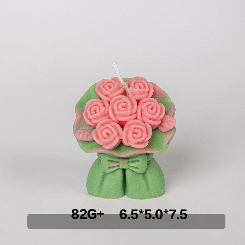 Rose bouquet low temperature candle