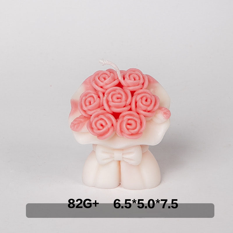 Rose bouquet low temperature candle
