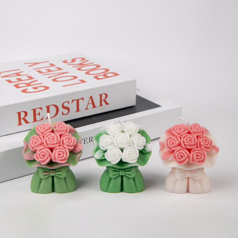 Rose bouquet low temperature candle