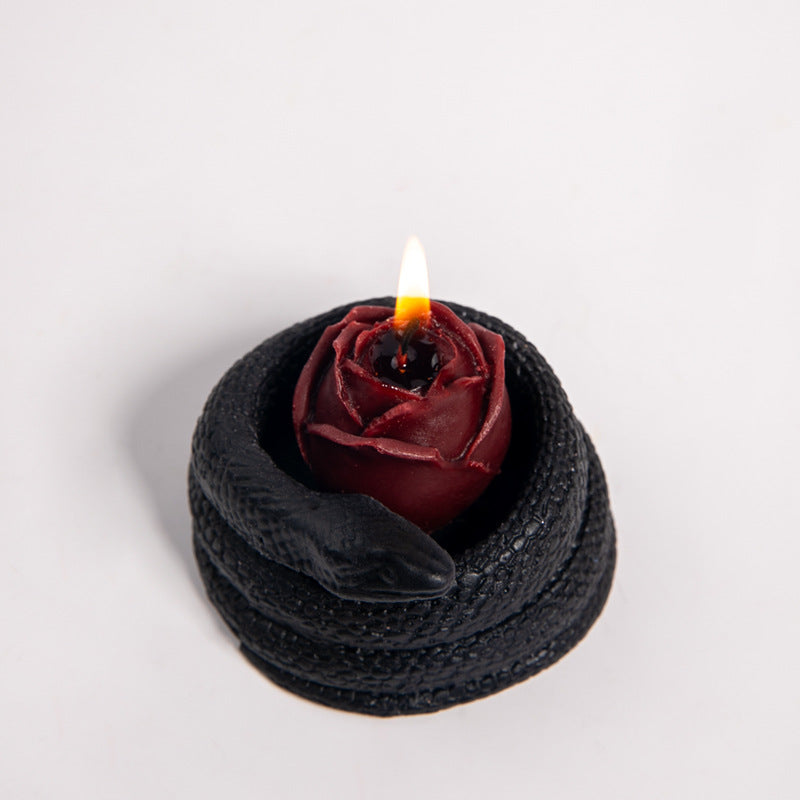 Coiled Snake Rose Low Temperature Candle