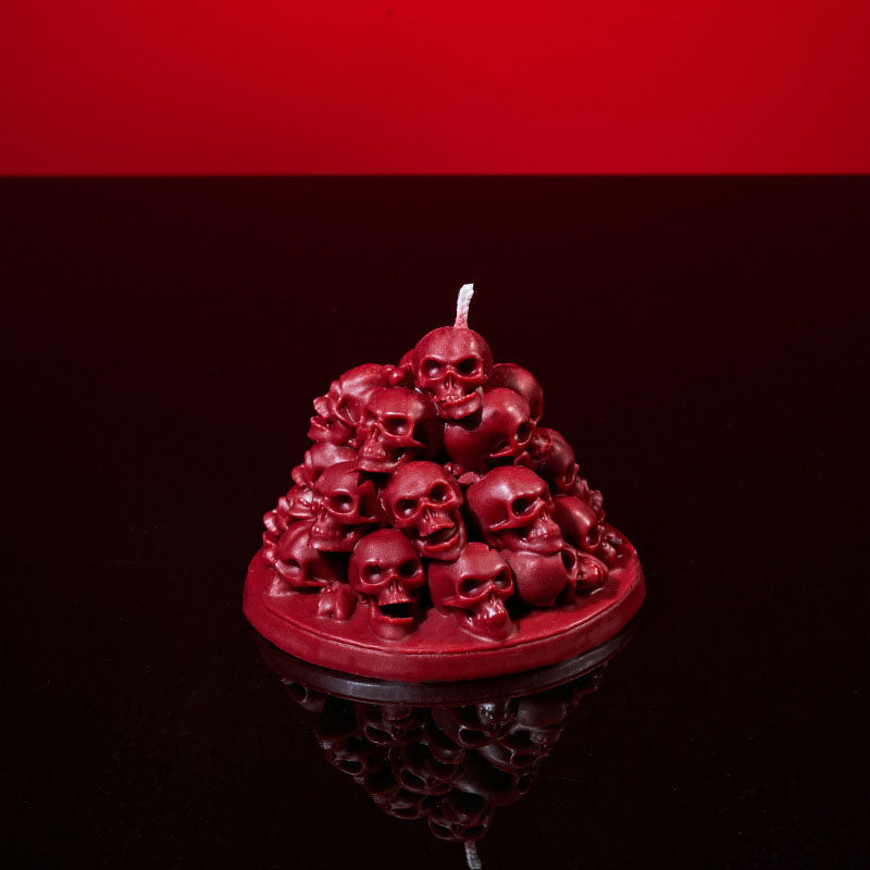 Skull tower low temperature candle