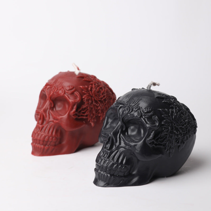 Rose skull low temperature candle