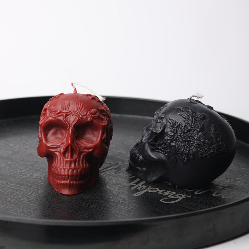 Rose skull low temperature candle