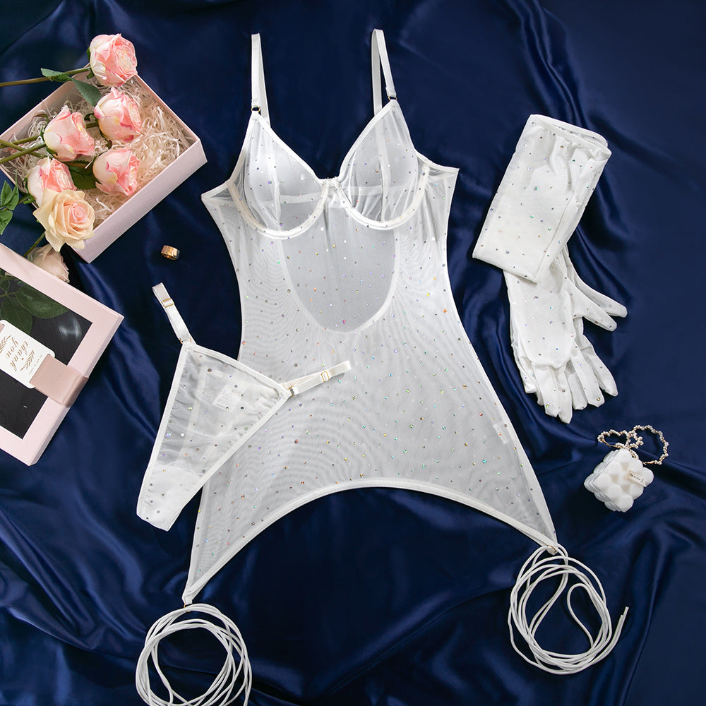 Sequined characteristic underwire dress