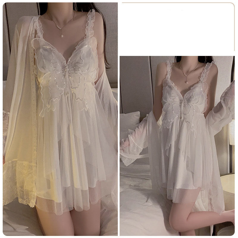 Butterfly suspender nightgown