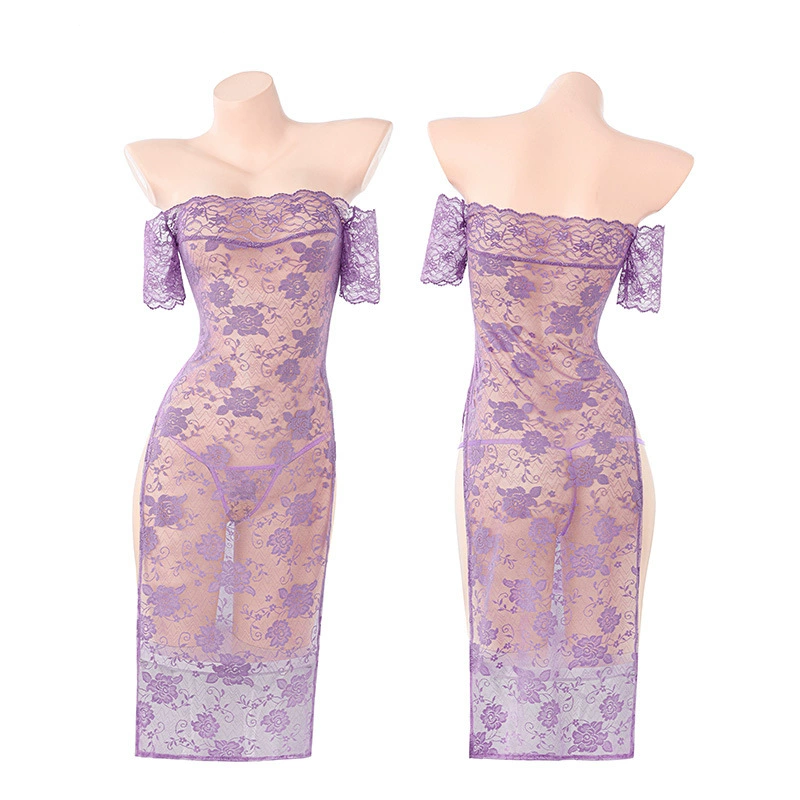 One-shoulder jacquard cheongsam