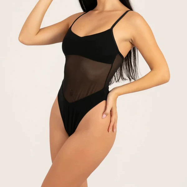 Translucent one-piece swimsuit