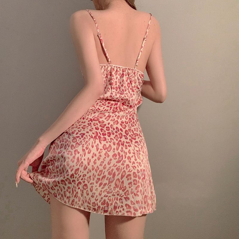 Pink leopard sexy pajamas