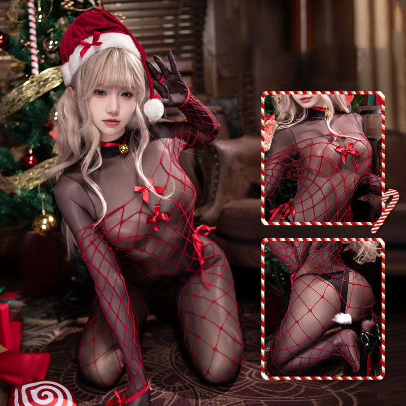 Shiny bodysuit mesh suit