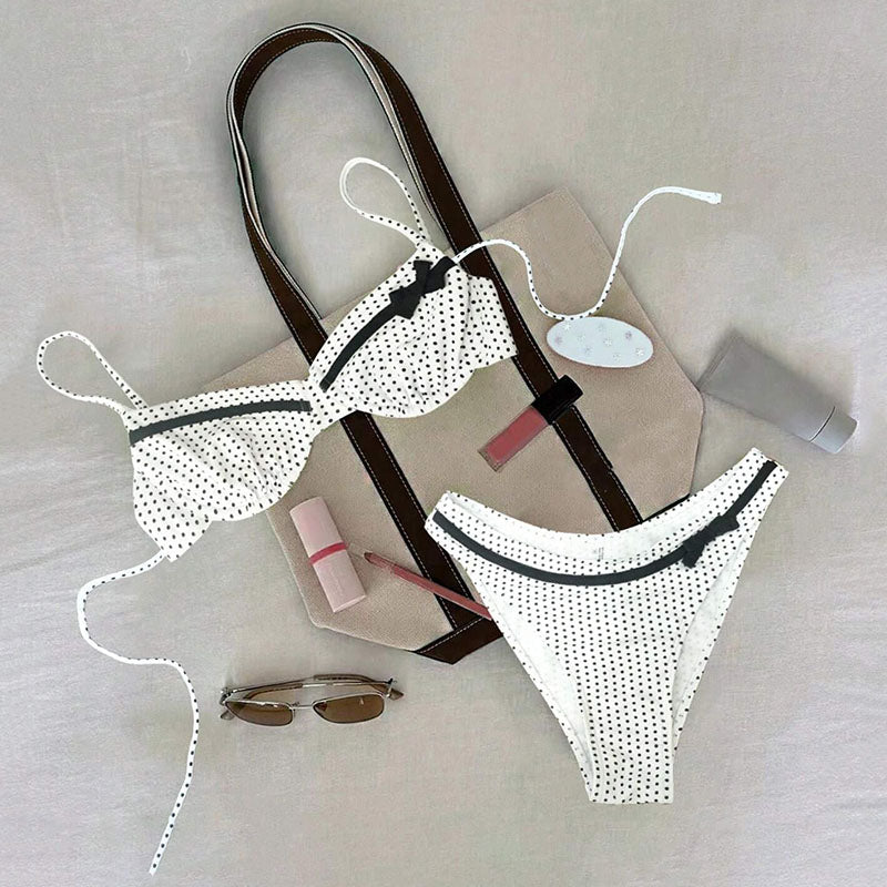 Printed halter neck bikini