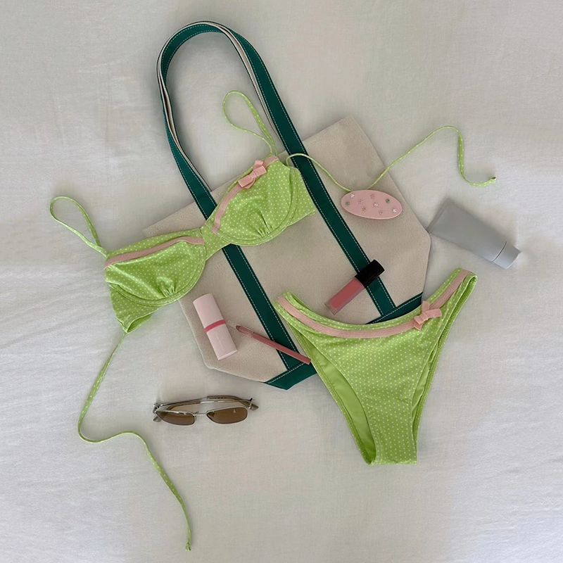 Printed halter neck bikini