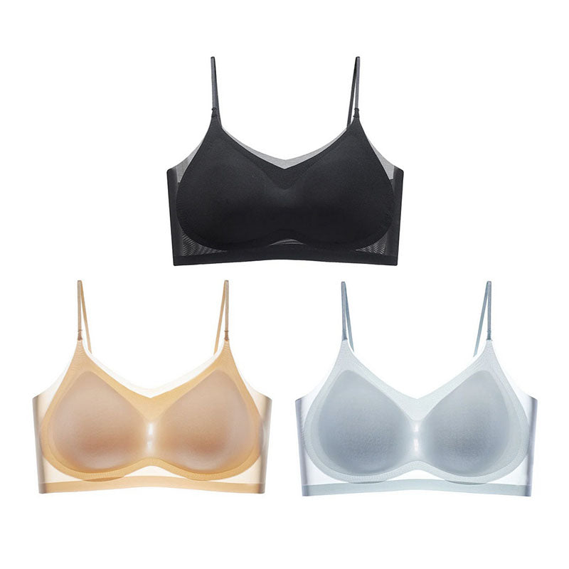 Seamless ultra-thin ice silk bra