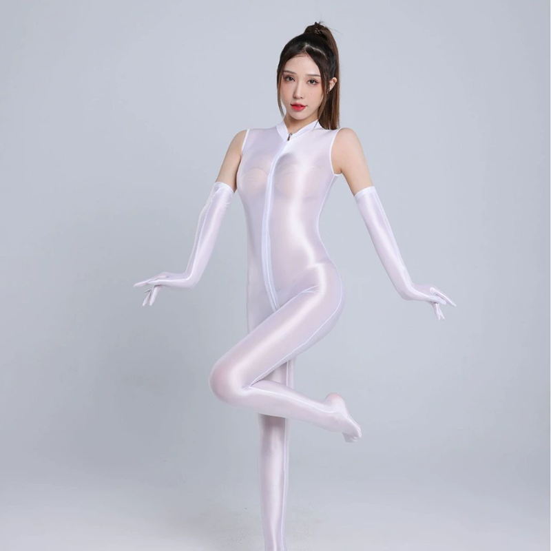 Double-head zipper sleeveless jumpsuit