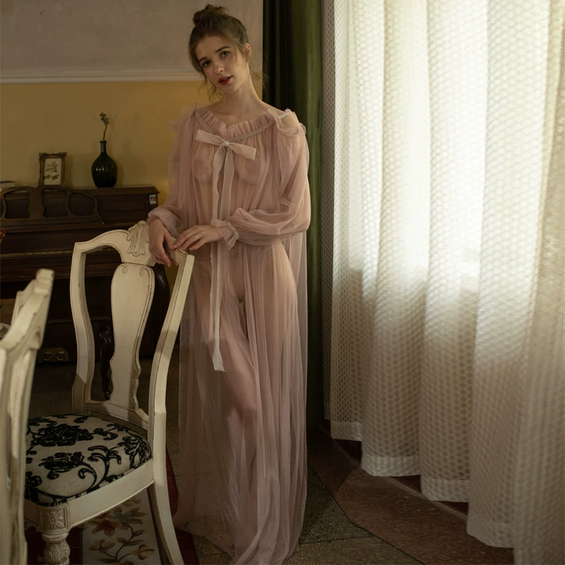 Mesh blouse lace nightdress
