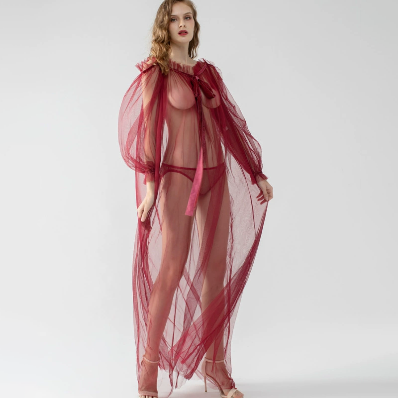 Mesh blouse lace nightdress