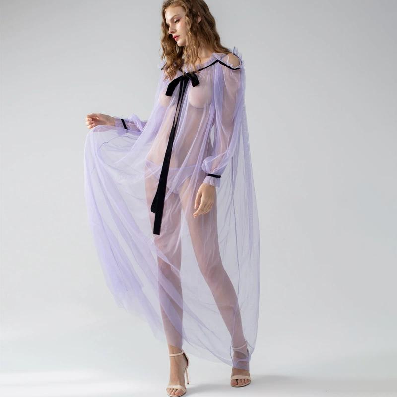 Mesh blouse lace nightdress