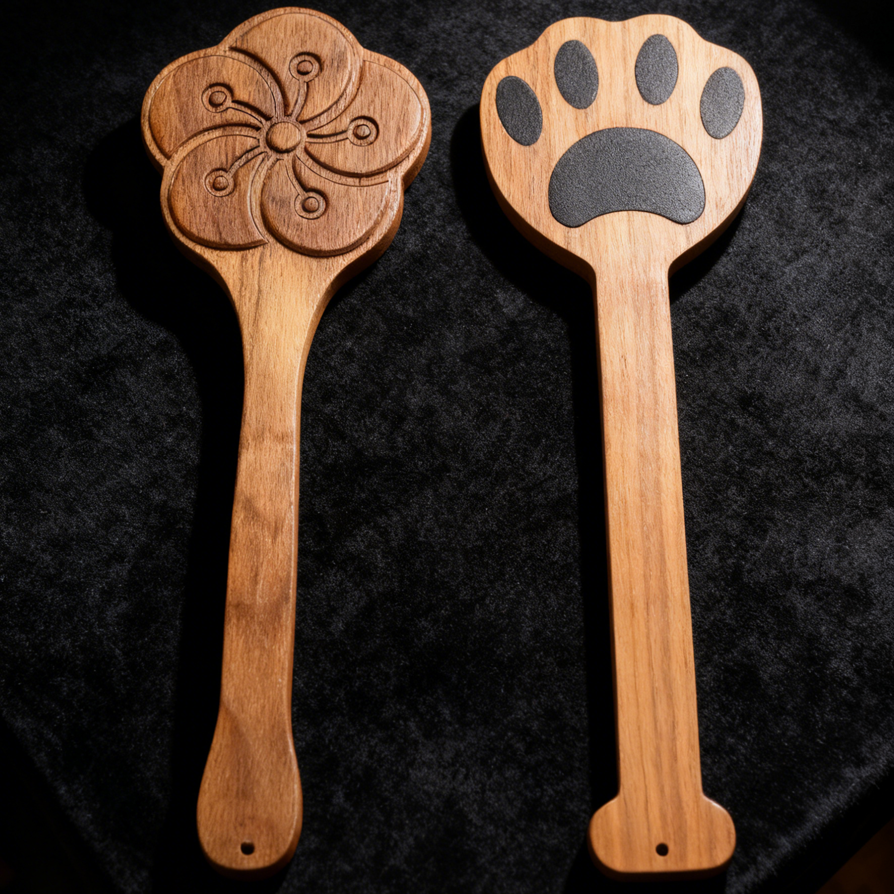 BDSM cat claw walnut wood spanking paddle