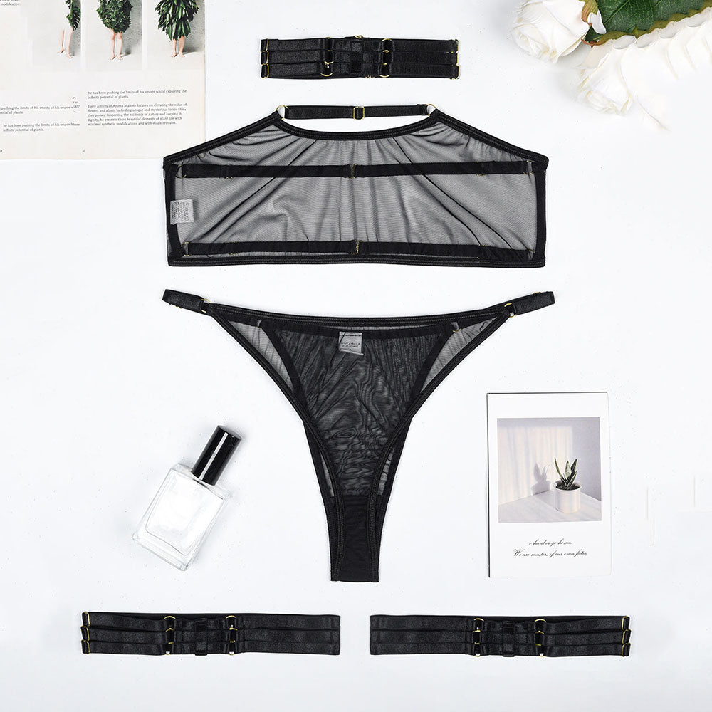 Bra three-point mesh underwear set