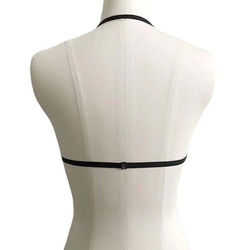Sexy hollow see-through strap top