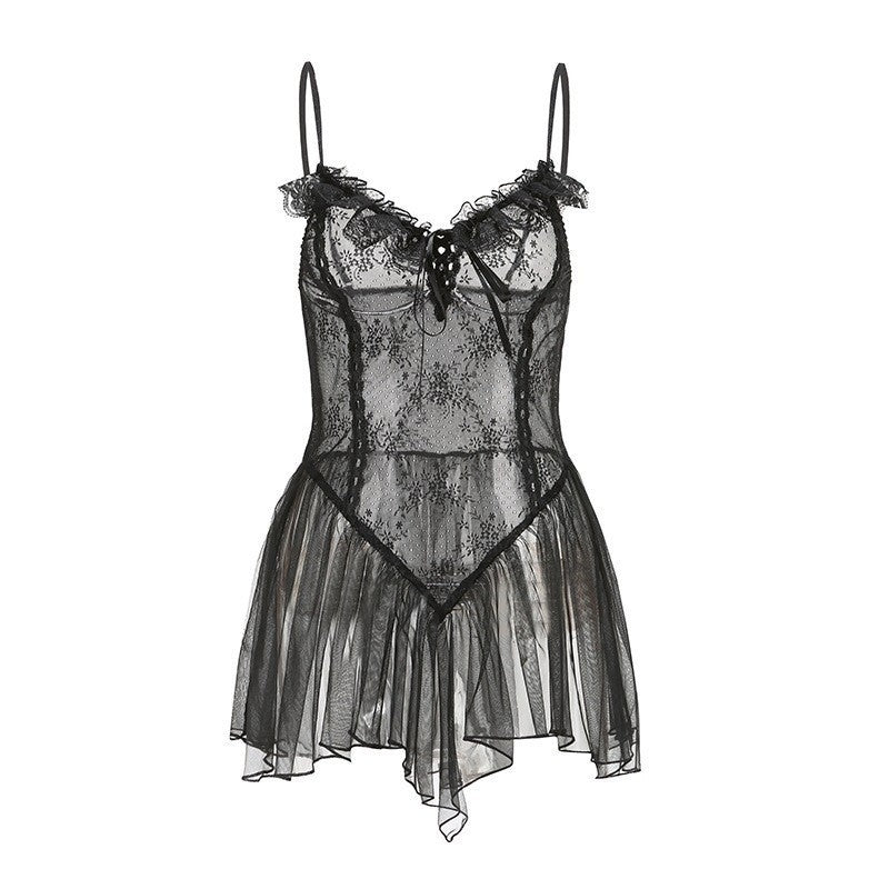 lace gauze skirt pajamas