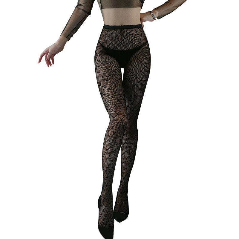 Sexy plaid bottoming fishnet stockings