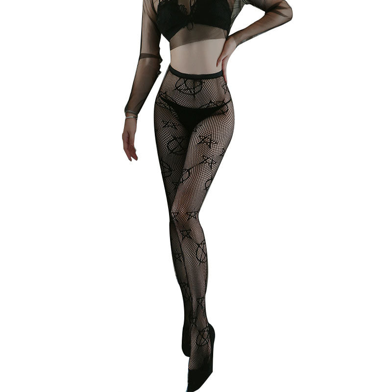 Hollow star pantyhose