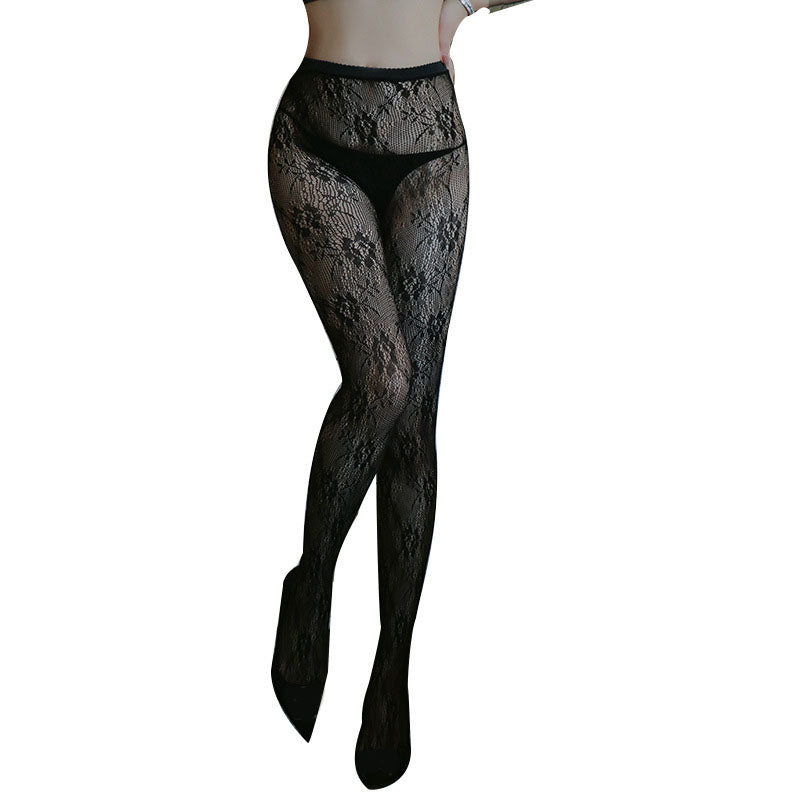 Floral lace pantyhose