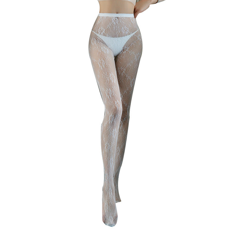 Floral lace pantyhose