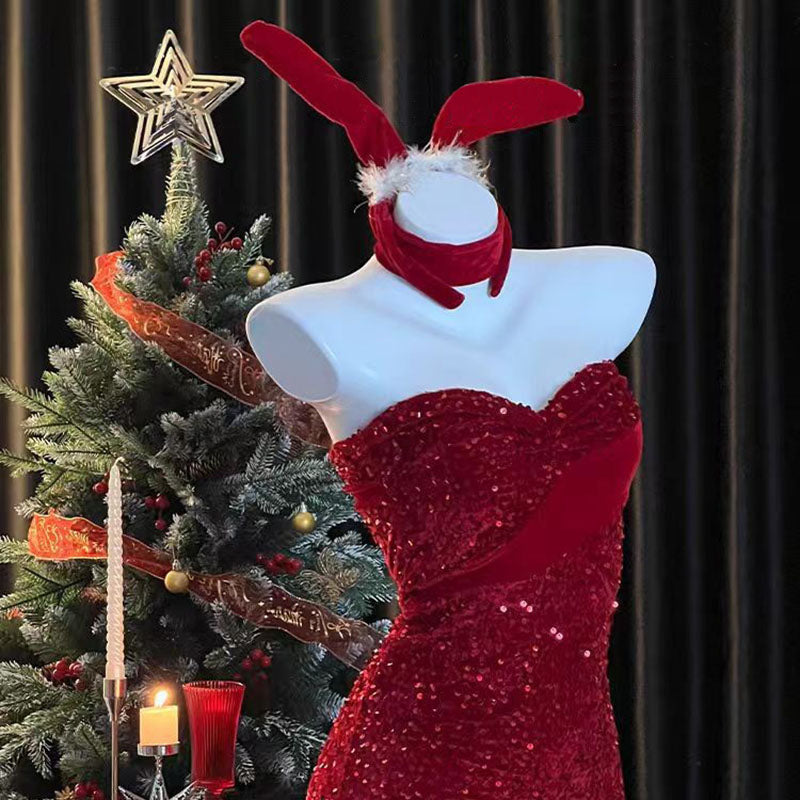 Christmas Sequin Bunny Costume